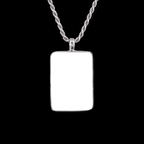 Memorial Pendant with Rectangular Ceramic Stone, 925 Sterling Silver