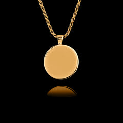 Gold Memorial Pendant with Round Ceramic Stone