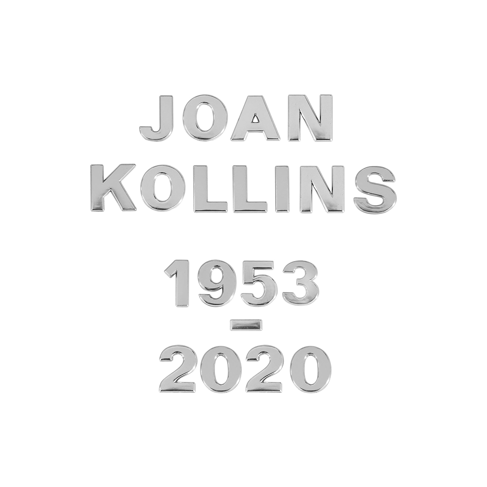 Silver Letters and Numbers, 3 cm high