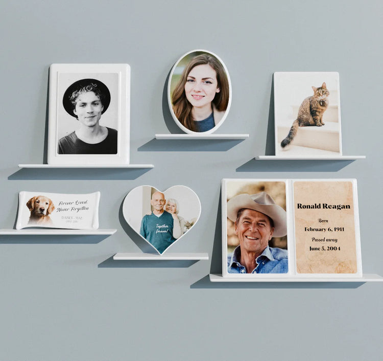 ceramic plaques on wall stands 